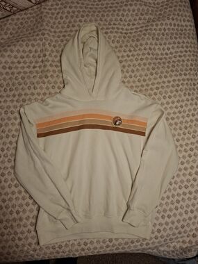 Buc-Ees Cream Hoodie with Vintage Stripe Accent